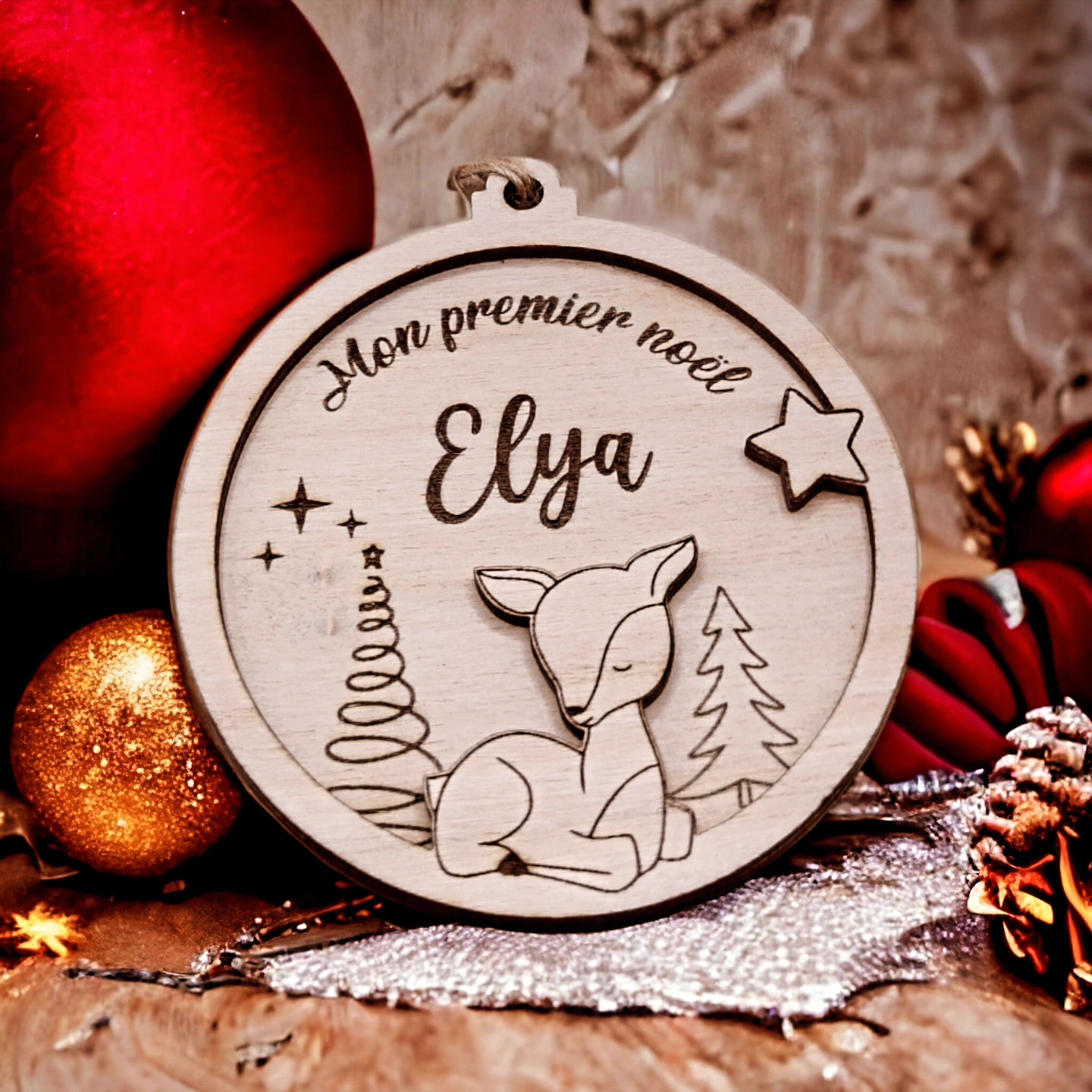 Boule de noël "mon premier noël" personnalisé