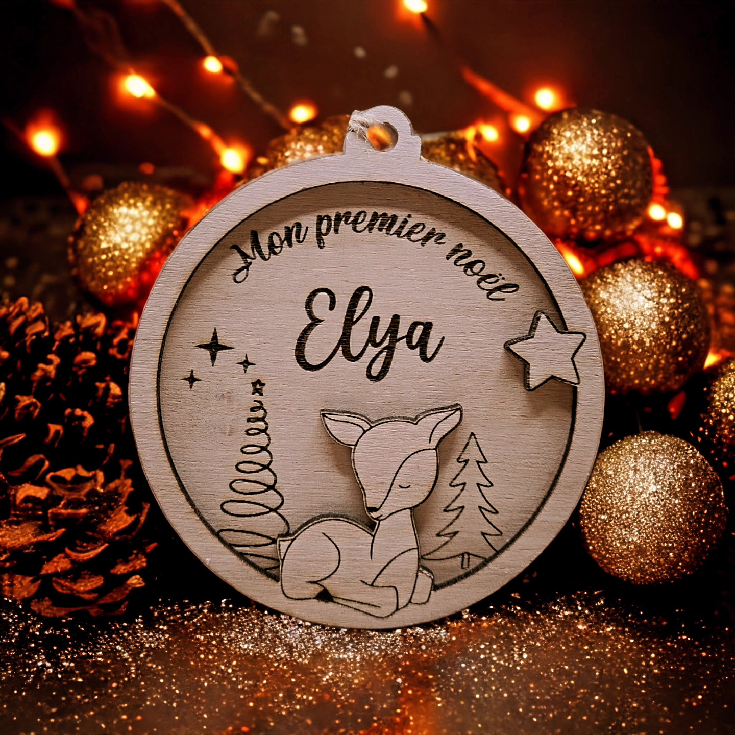 Boule de noël "mon premier noël" personnalisé