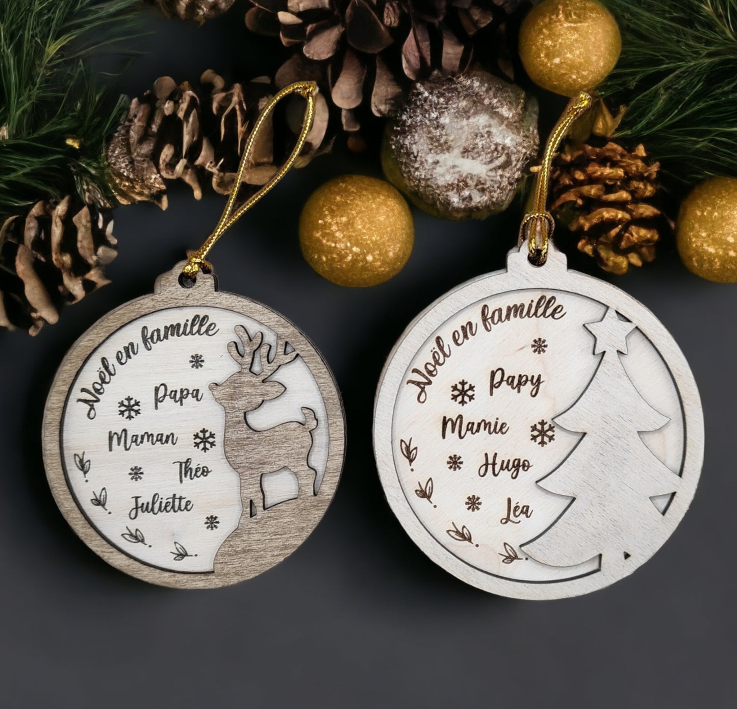 Boule de Noël Personnalisée – Un Souvenir Gravé pour Toute la Famille
