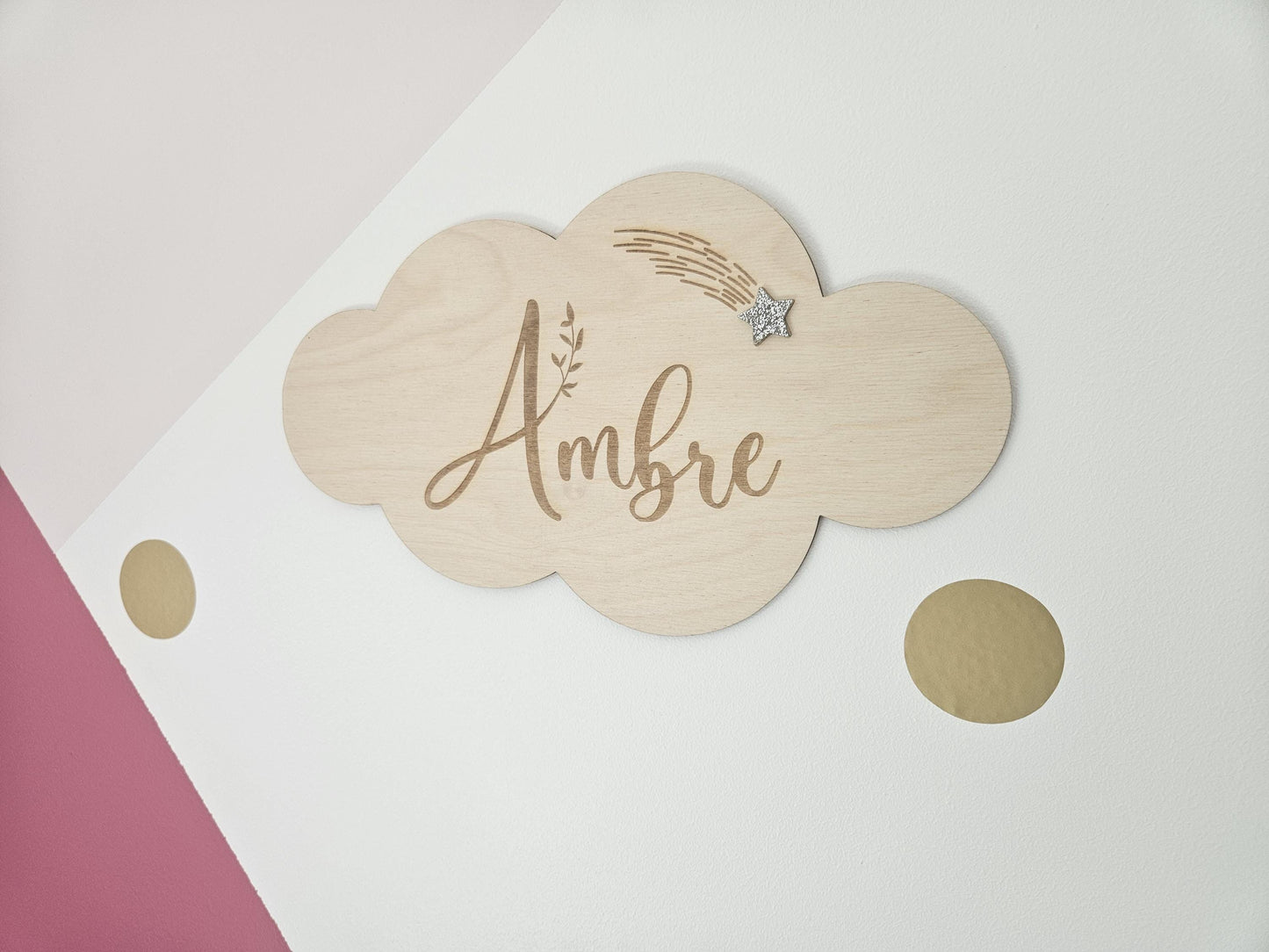 Nuage Personnalisé en Bois | Prénom en Bois | Nuage I Naissance | Cadeau | Décoration chambre | Décoration murale enfant