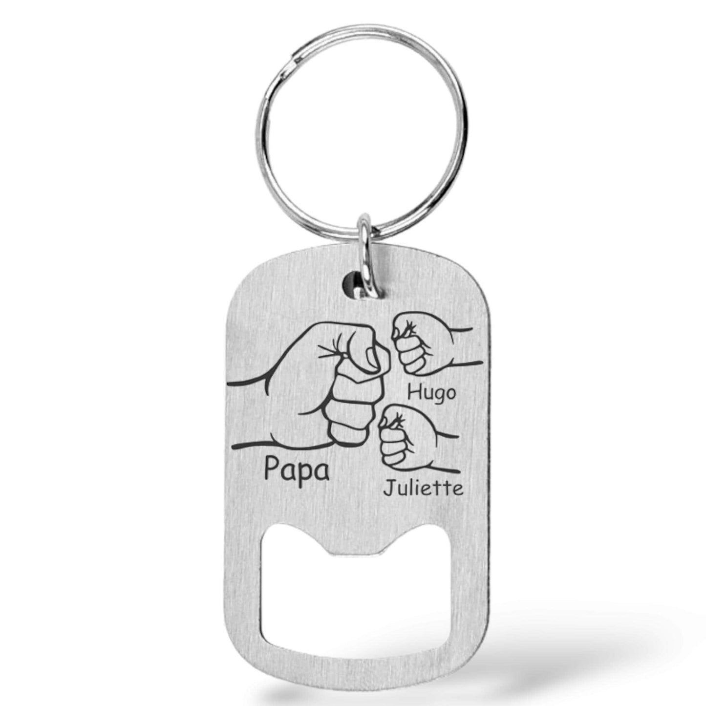 Porte-clé personnalisé en acier inoxydable - Cadeau pour Papa, Papy, Parrain, Tonton