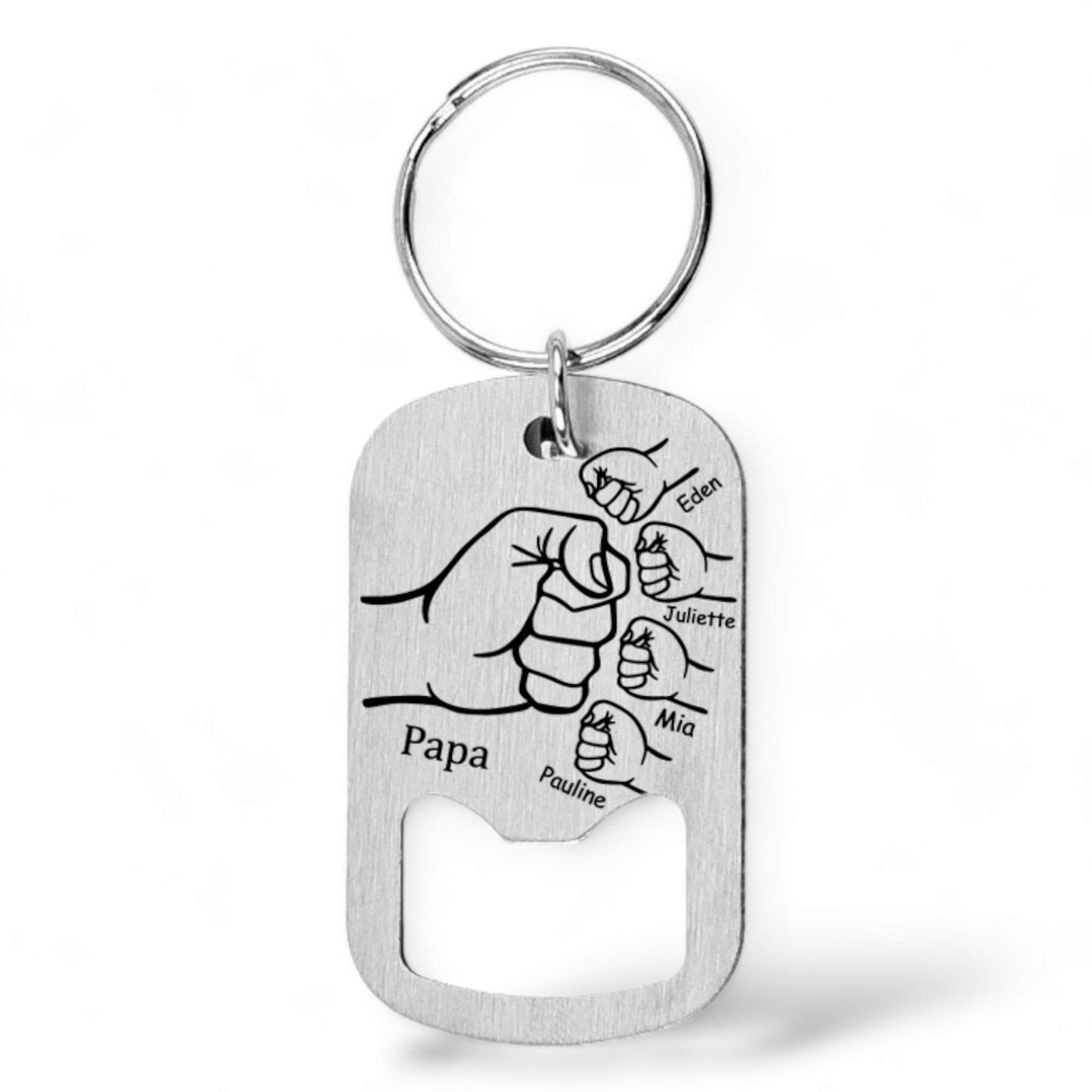 Porte-clé personnalisé en acier inoxydable - Cadeau pour Papa, Papy, Parrain, Tonton