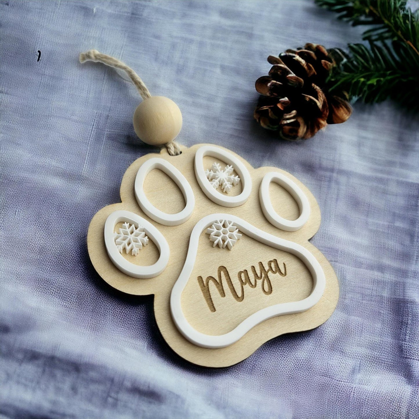 Décoration de Noël personnalisée - Patte de Chien/Chat