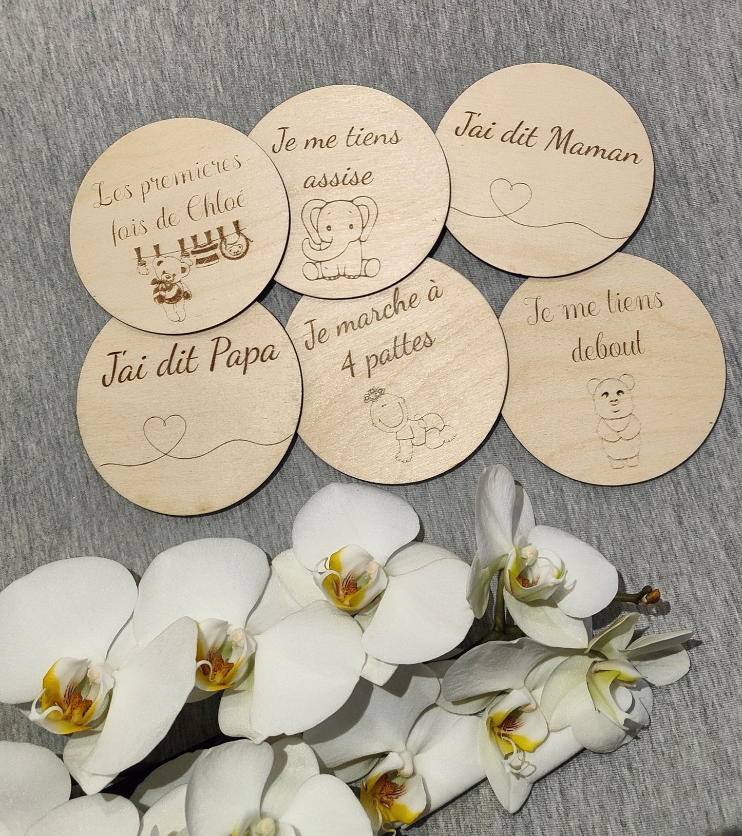 Cartes etapes en bois " Mes premieres"