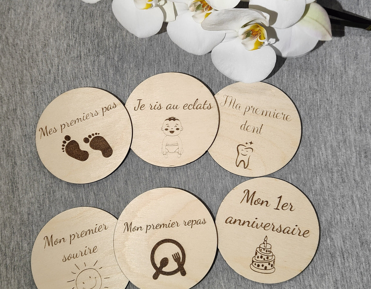 Cartes etapes en bois " Mes premieres"