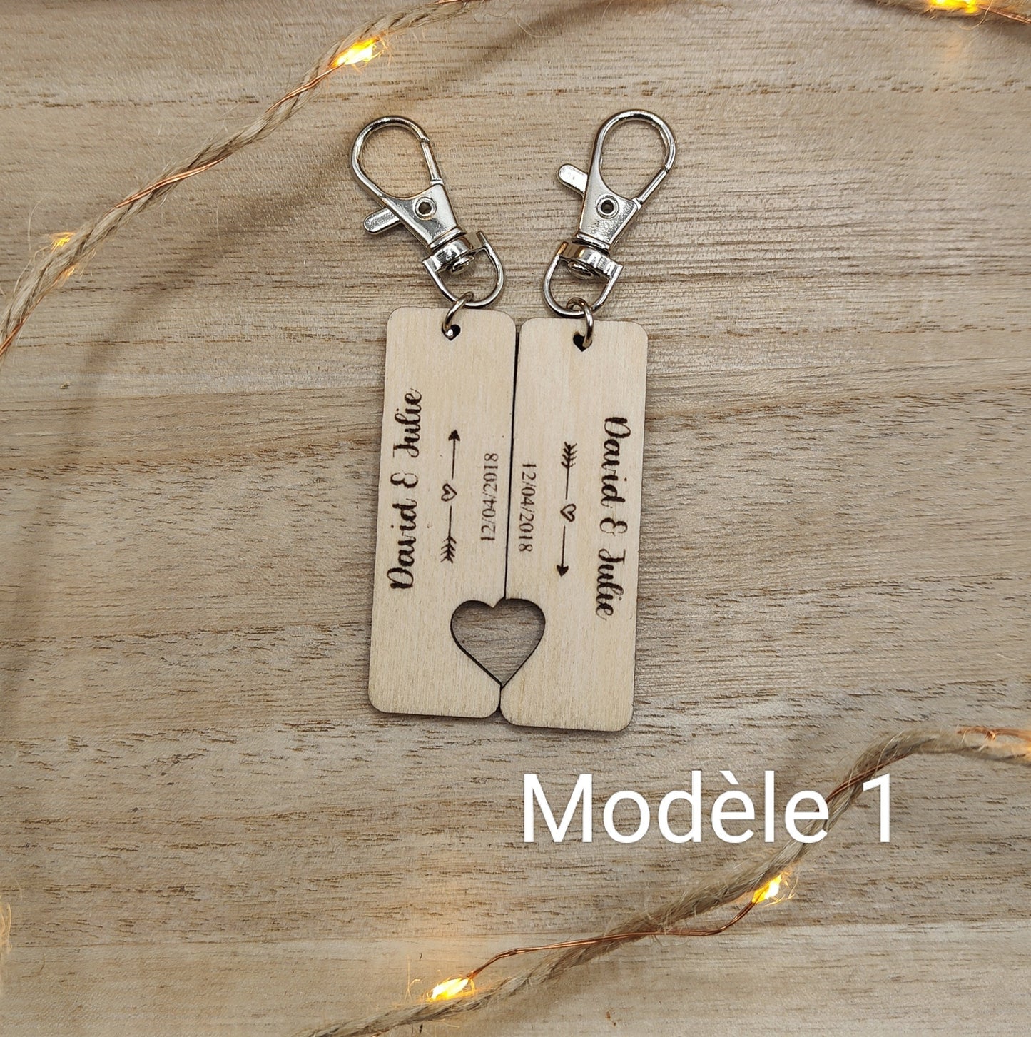 Porte clé couple personnalisé