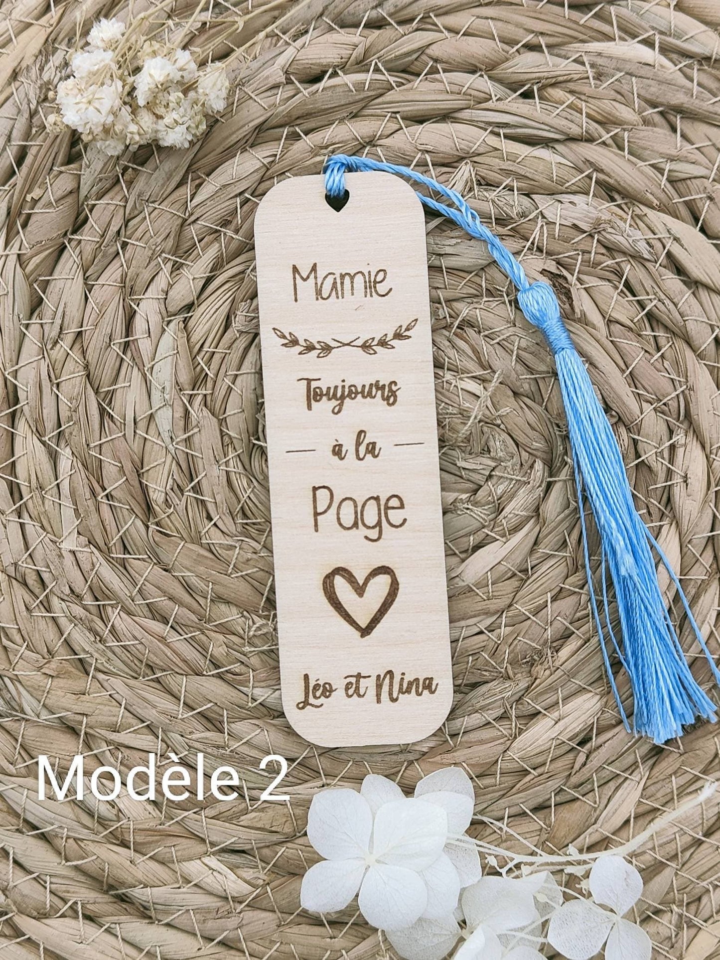 Marque page en bois personnalisé (Cadeau pour Nounou, Maman, Atsem, Mamie, Marraine, Maîtresse ...)
