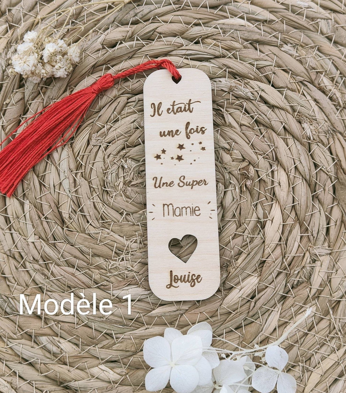 Marque page en bois personnalisé (Cadeau pour Nounou, Maman, Atsem, Mamie, Marraine, Maîtresse ...)