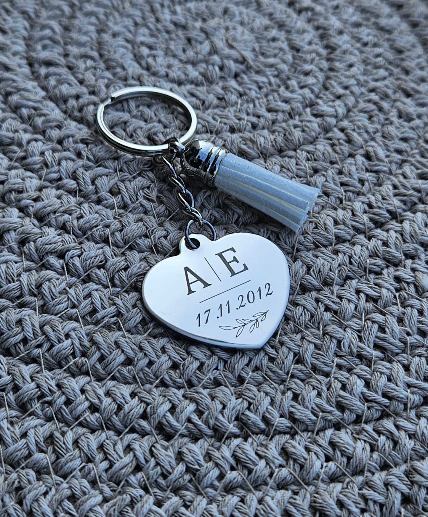 Porte clé couple personnalisé en acier inoxydable