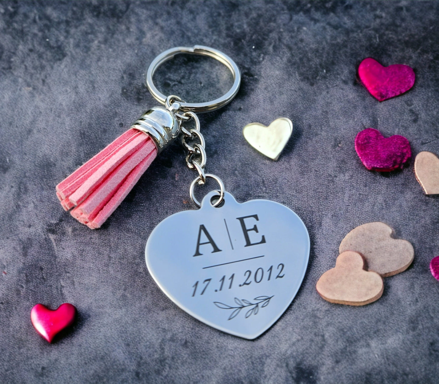 Porte clé couple personnalisé en acier inoxydable