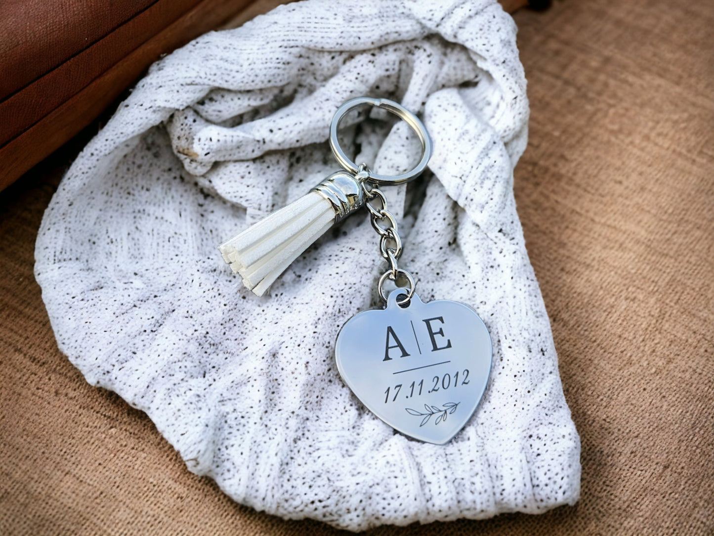 Porte clé couple personnalisé en acier inoxydable