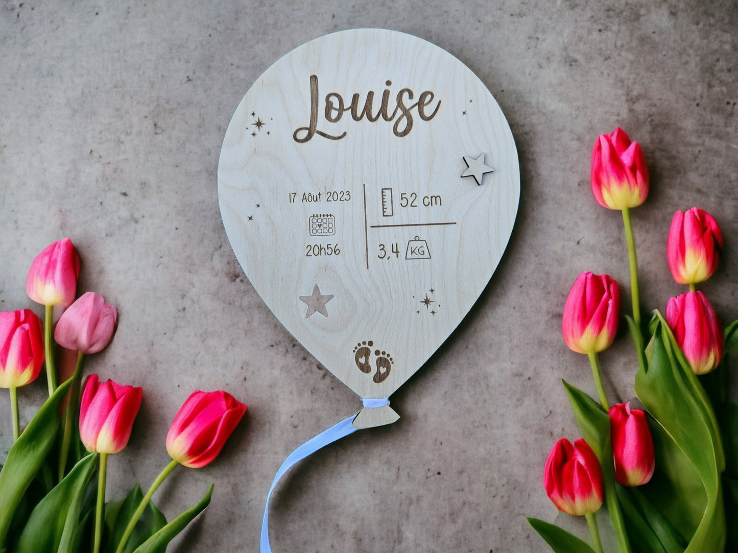 Décoration Naissance Personnalisé en Forme de Nuage ou de Ballon