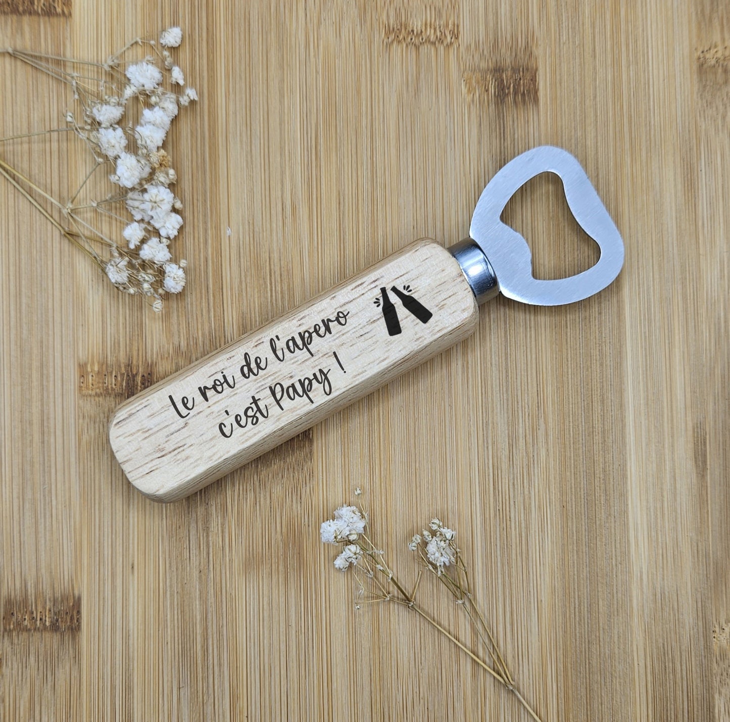Décapsuleur en bois personnalisé