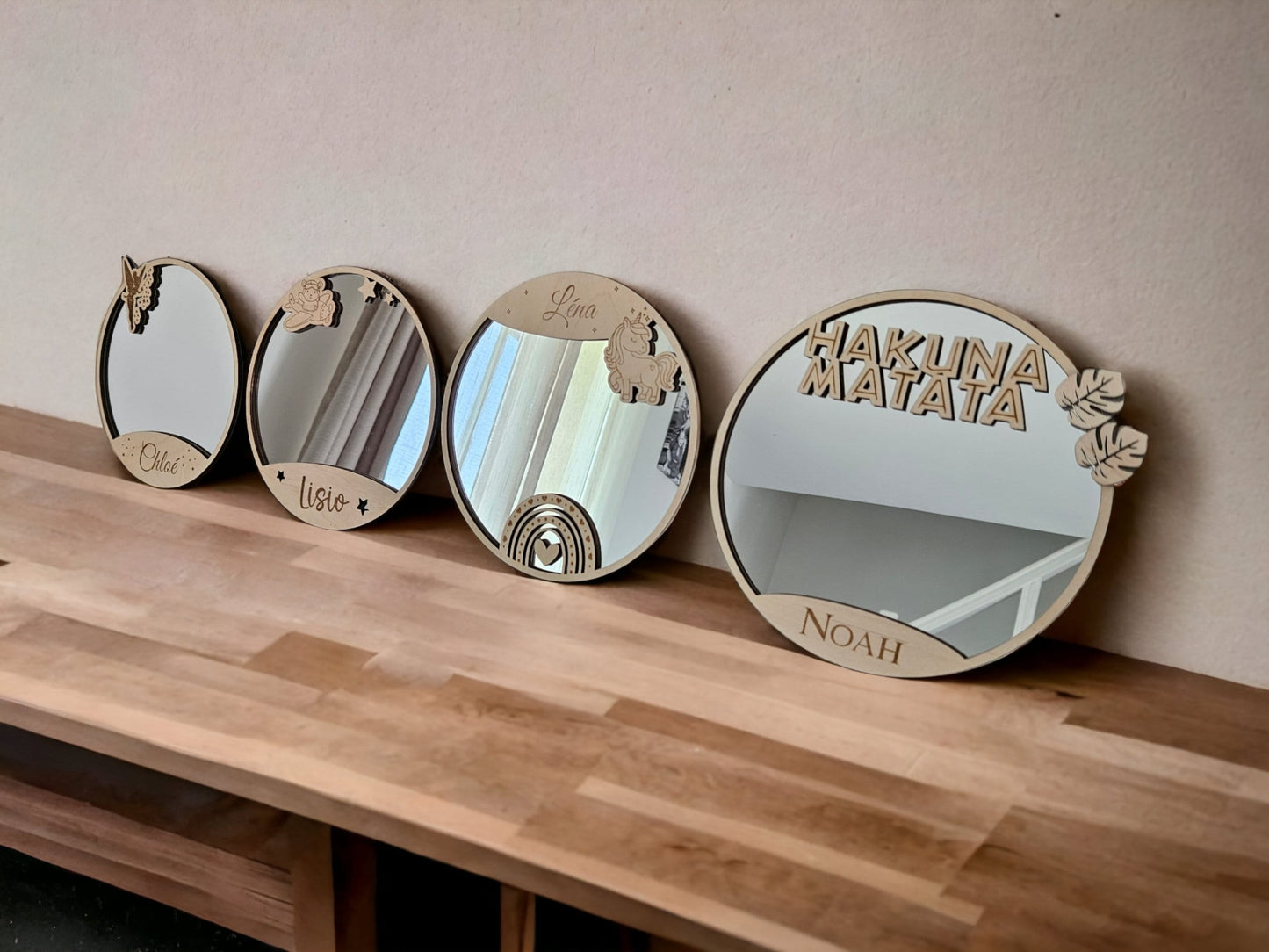 Miroir Personnalisé en Bois pour Enfants