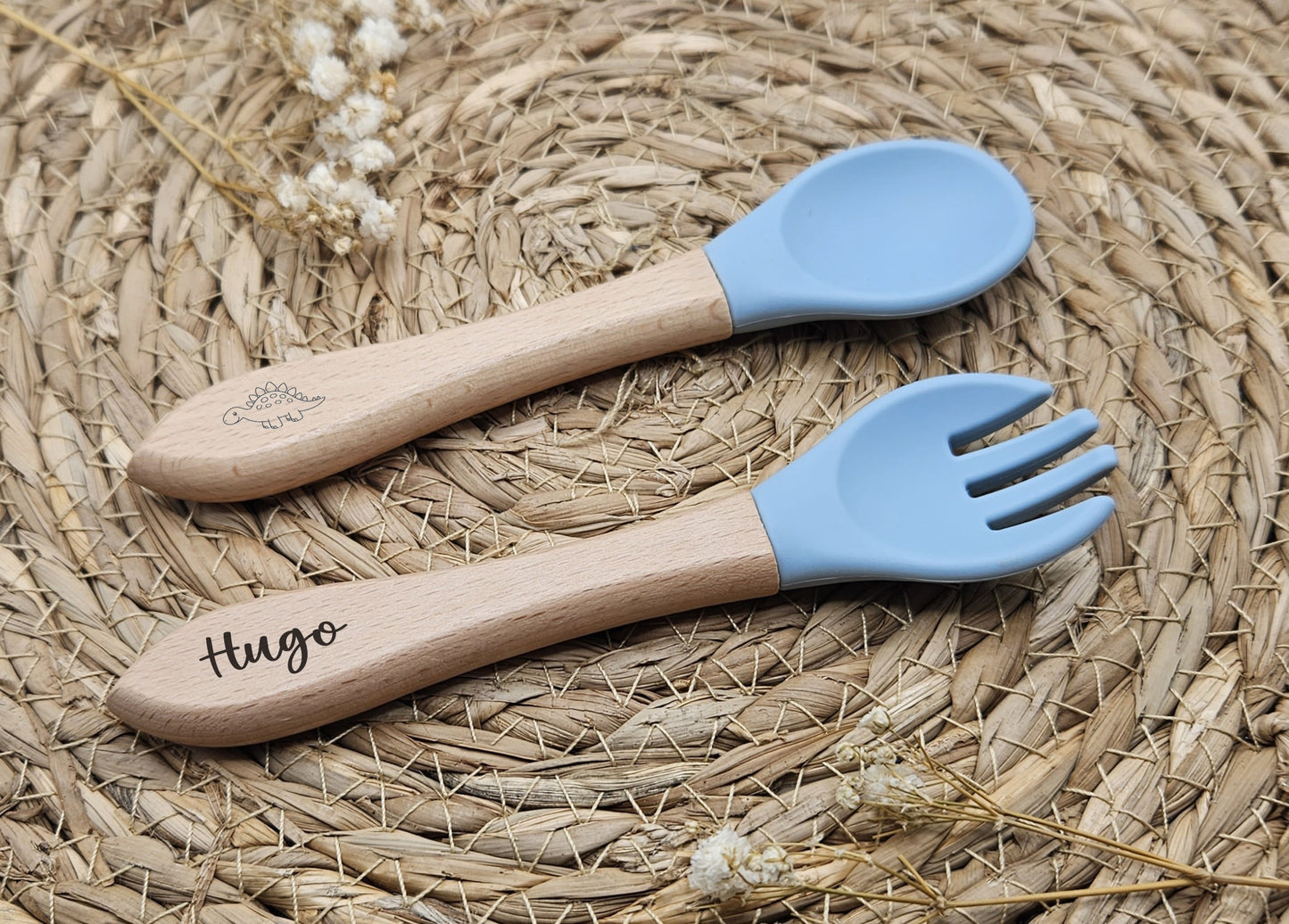 Couverts personnalisés en bois et silicone