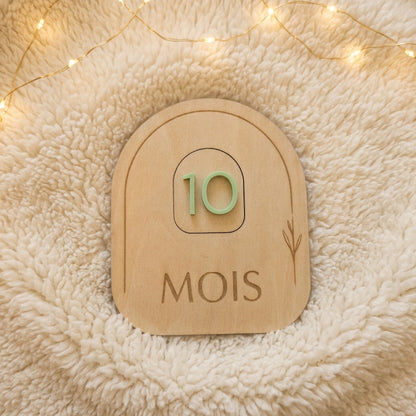 Carte Étape Bébé en Bois et Acrylique - Modèle Arche