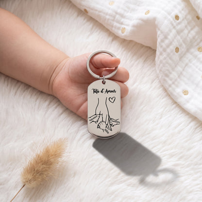 Porte-clés personnalisé mains d'enfants • Maman & Mamie