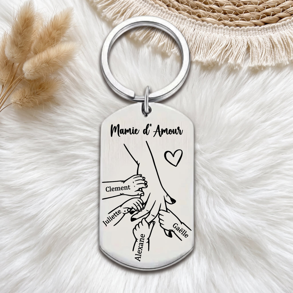 Porte-clés personnalisé mains d'enfants • Maman & Mamie