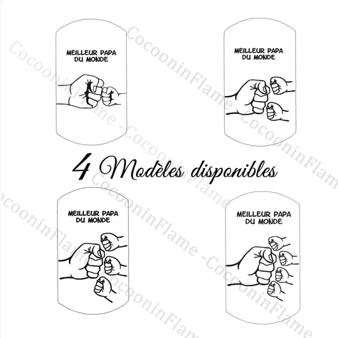Porte-clés personnalisé bois & cuir • Papa, Papy, Parrain