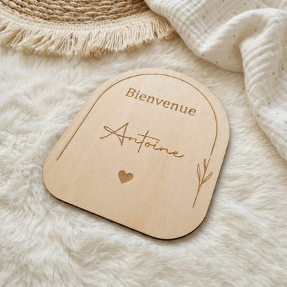 Carte Étape Bébé en Bois et Acrylique - Modèle Arche