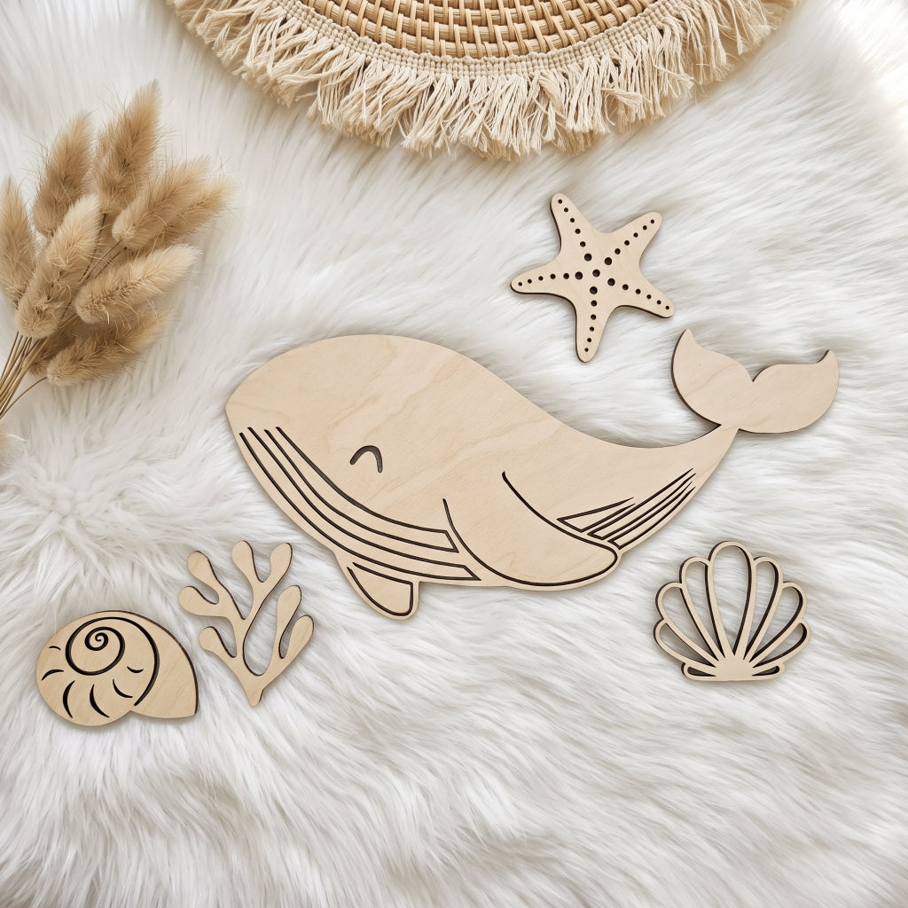 Décoration murale baleine personnalisée • Thème océan