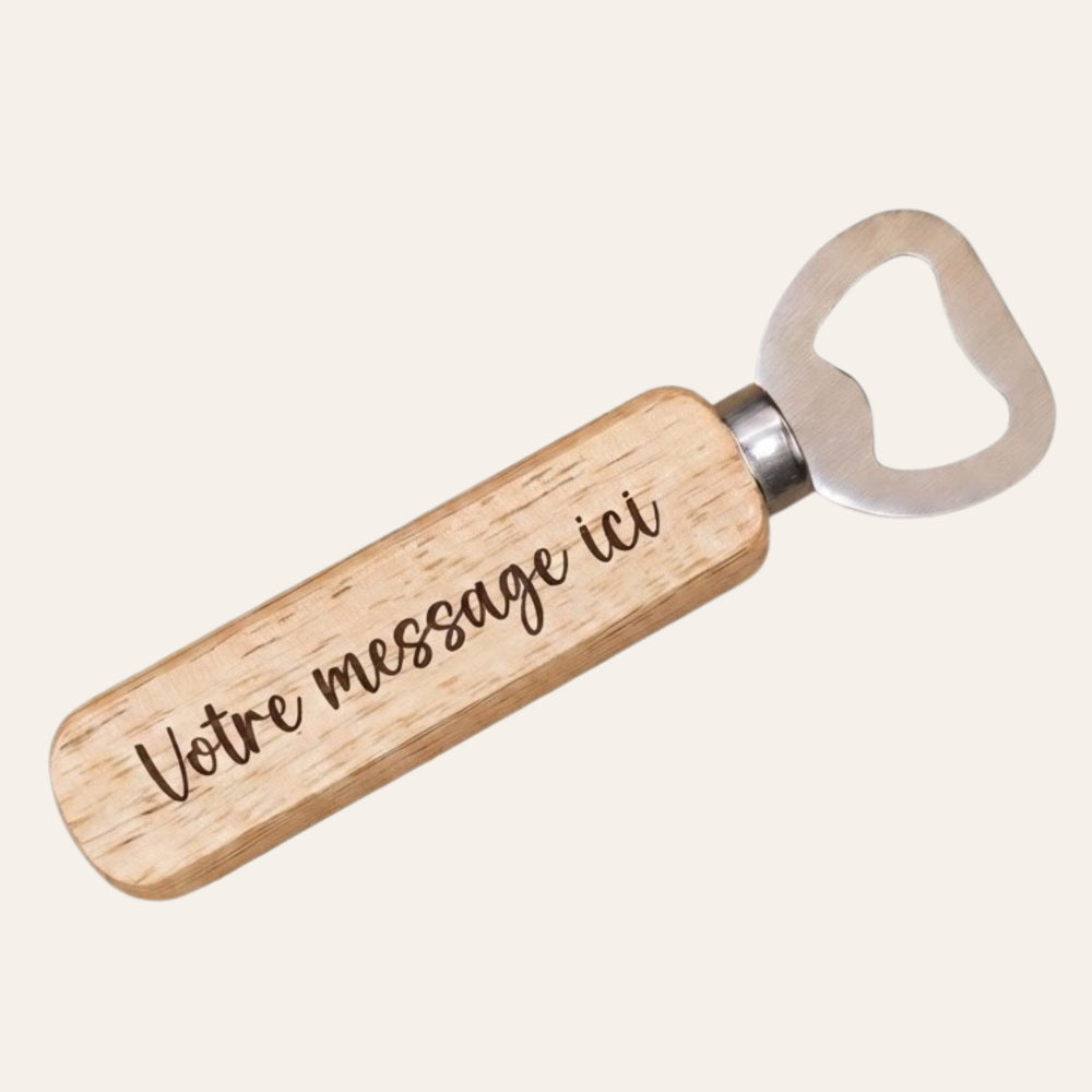 Décapsuleur personnalisé en bois • Cadeau homme original