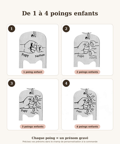 Porte-clés décapsuleur personnalisé • Papa, Papy, Parrain