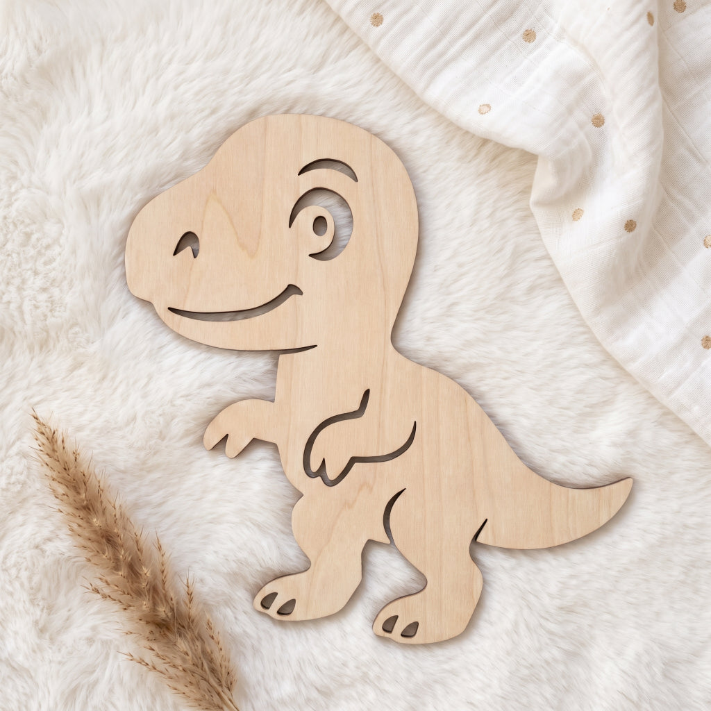 Décoration Murale Dinosaure en Bois - Prénom Personnalisé