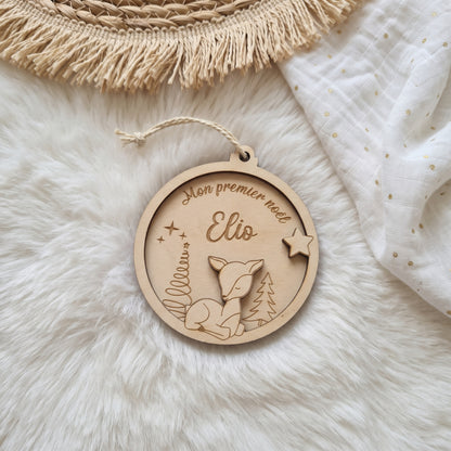 Boule de Noël "Mon Premier Noël" en bois • Bébé