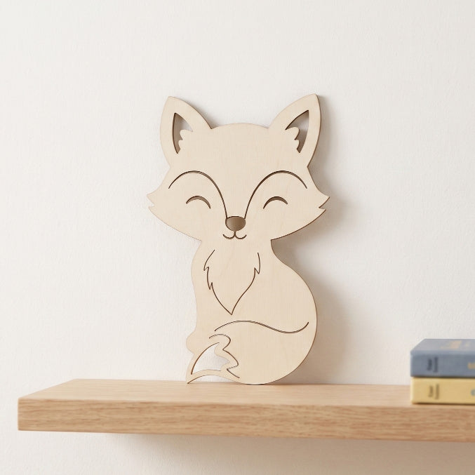 Décoration Murale Renard en Bois - Prénom Personnalisé
