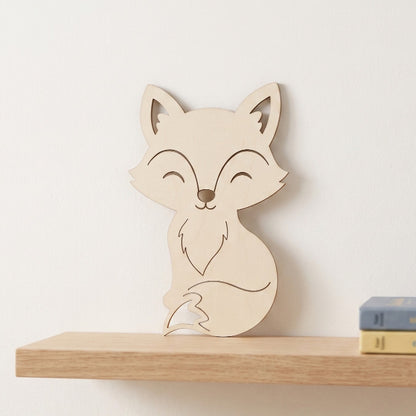 Décoration Murale Renard en Bois - Prénom Personnalisé