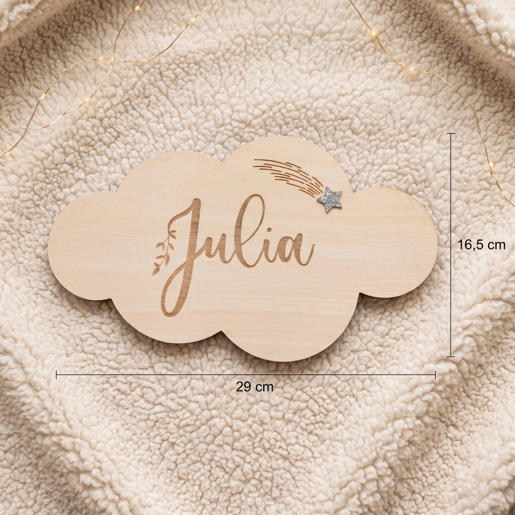 Nuage en bois personnalisé • Décoration chambre enfant