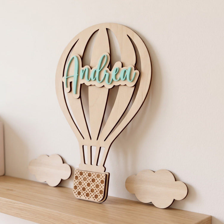 Décoration murale montgolfière personnalisée • Chambre bébé