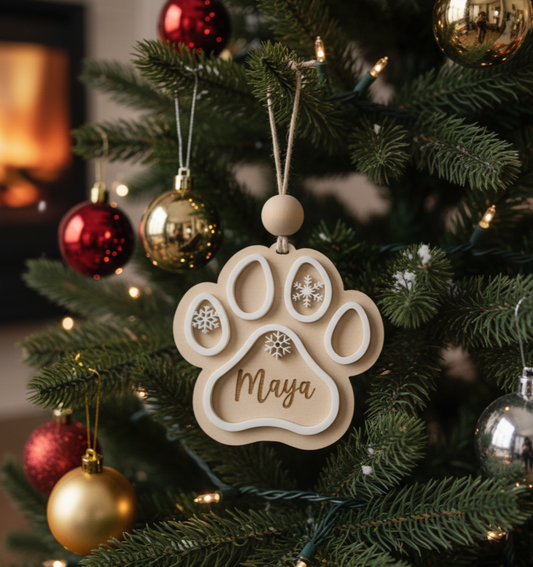 Décoration de Noël personnalisée - Patte de Chien/Chat