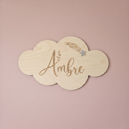 Nuage en bois personnalisé • Décoration chambre enfant