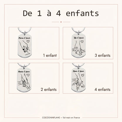 Porte-clés personnalisé mains d'enfants • Maman & Mamie