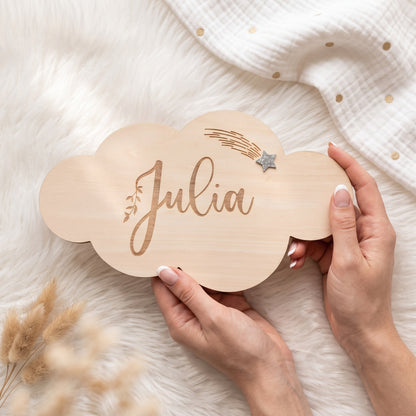 Nuage en bois personnalisé • Décoration chambre enfant