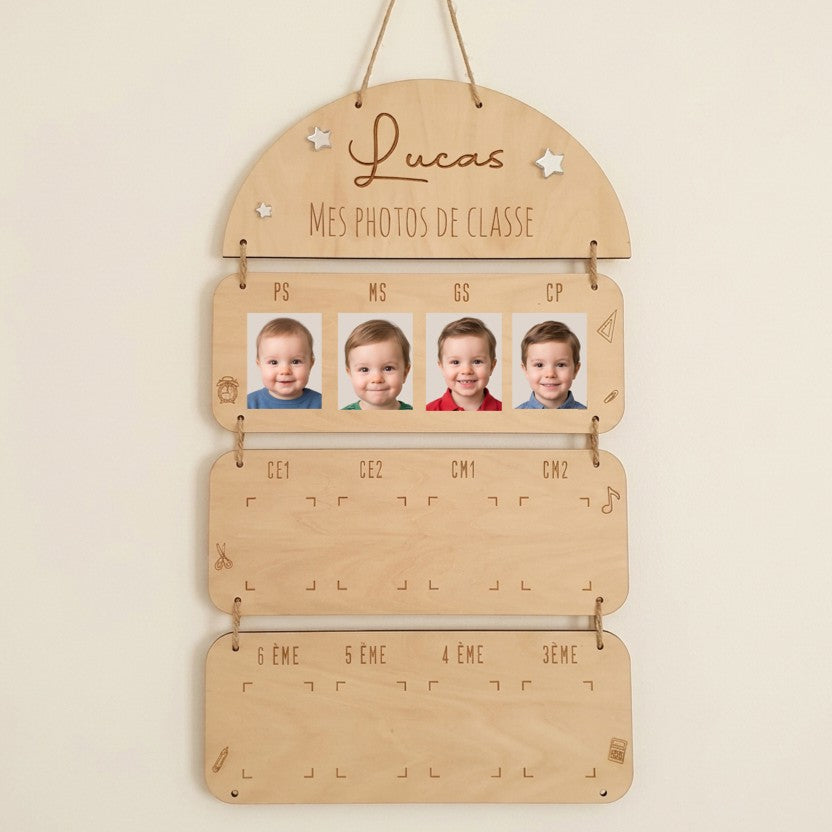 Tableau des photos de classe en bois • Personnalisé