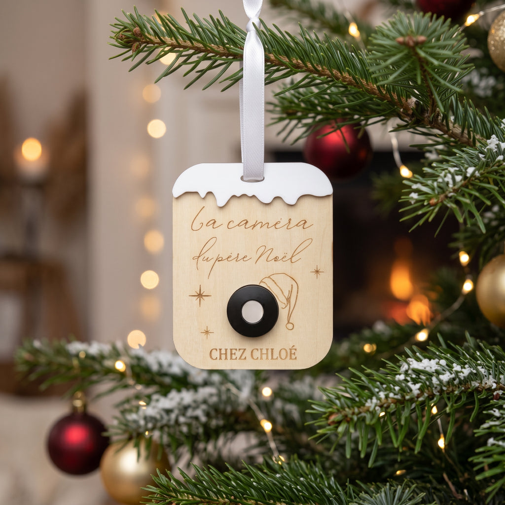 Fausse caméra de Noël personnalisée • Décoration sapin