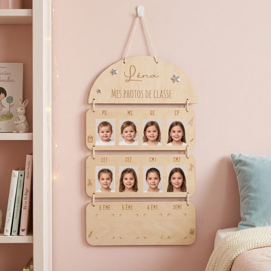 Tableau des photos de classe en bois • Personnalisé