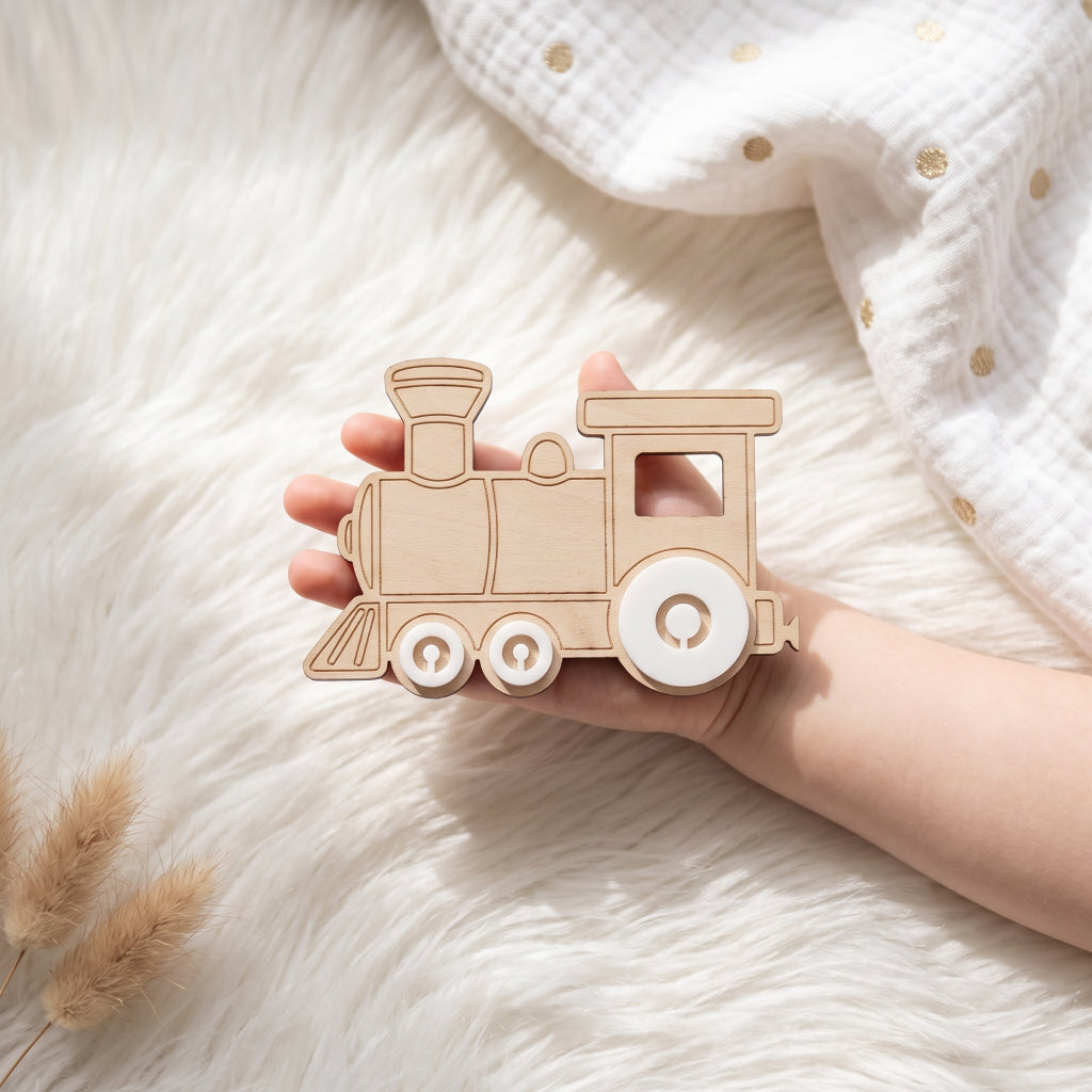 Train mural personnalisé en bois • Déco chambre bébé