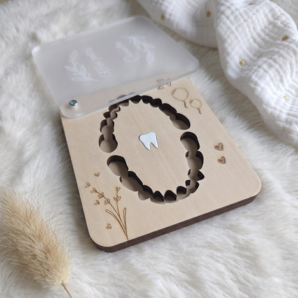Boîte à dents de lait personnalisée • Coffret souvenir en bois