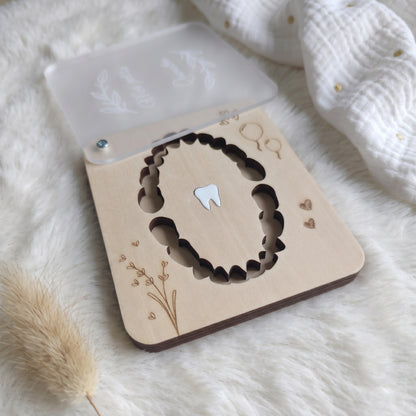 Boîte à dents de lait personnalisée • Coffret souvenir en bois