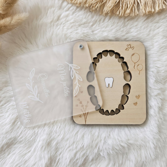 Boîte à dents de lait personnalisée • Coffret souvenir en bois