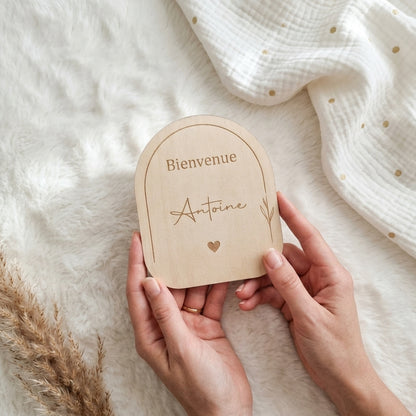 Carte Étape Bébé en Bois et Acrylique - Modèle Arche