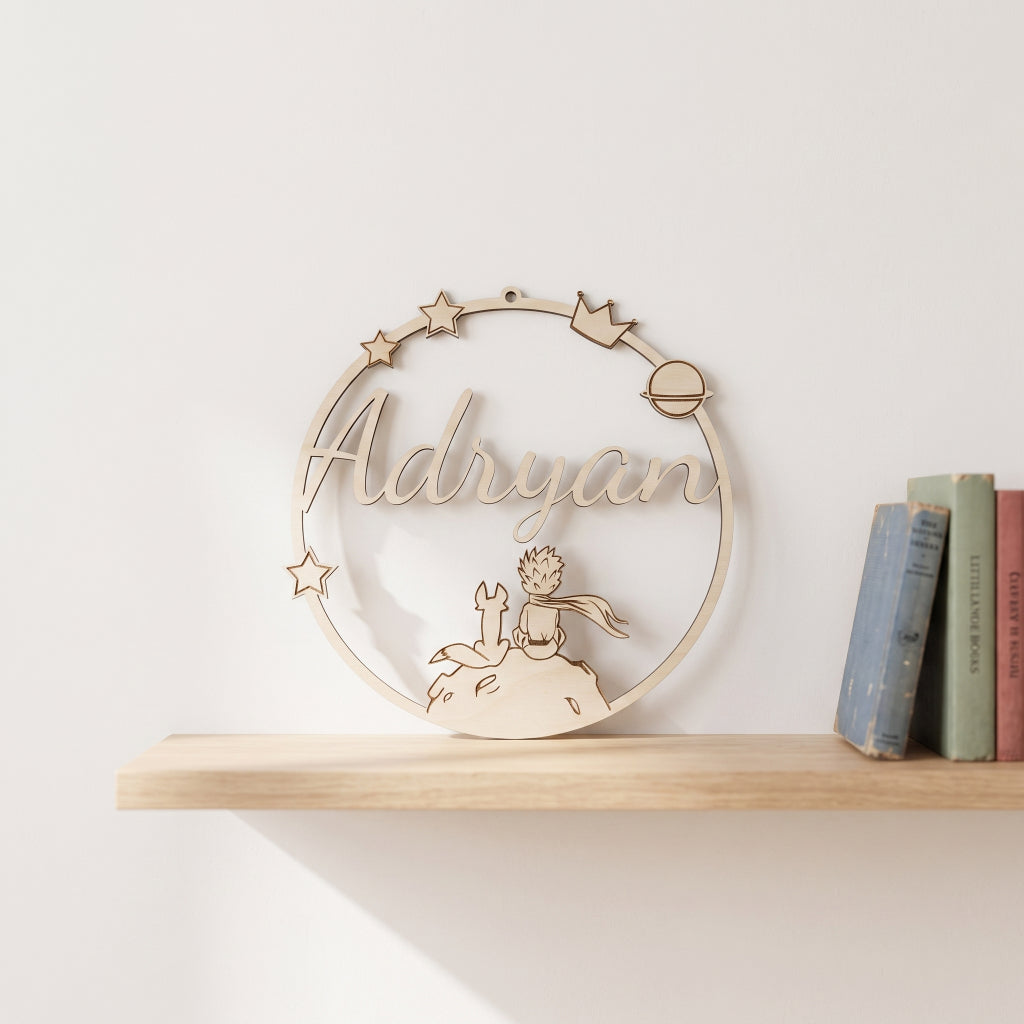 Cercle prénom en bois "Petit Prince" • Déco chambre