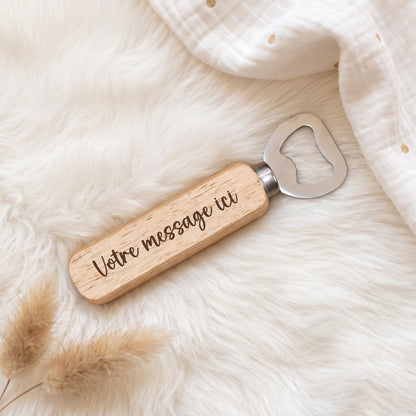 Décapsuleur personnalisé en bois • Cadeau homme original
