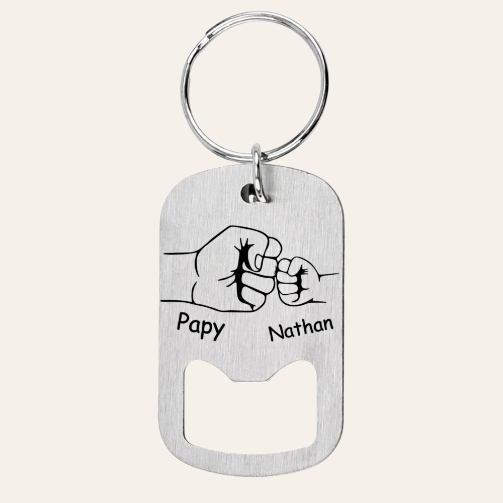 Porte-clés décapsuleur personnalisé • Papa, Papy, Parrain
