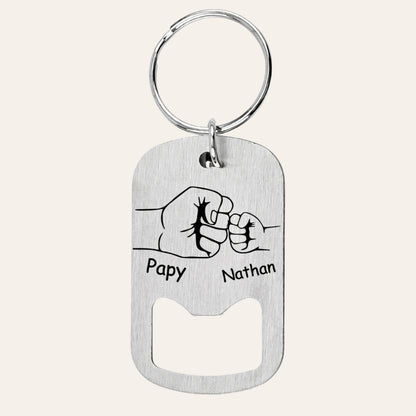 Porte-clés décapsuleur personnalisé • Papa, Papy, Parrain