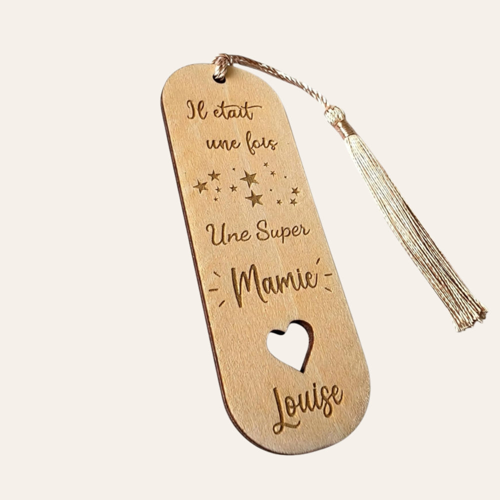 Marque-page personnalisé en bois • Mamie, Maîtresse, Nounou